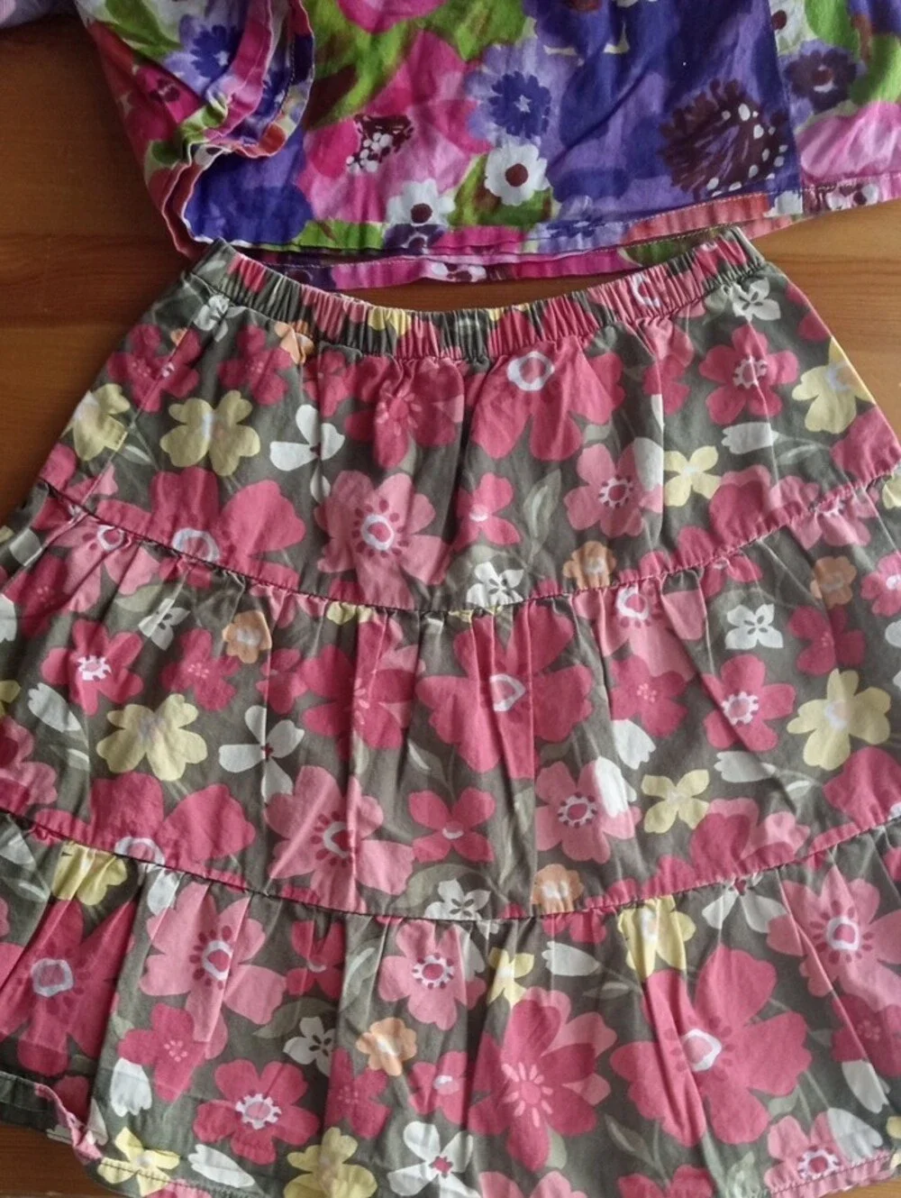 Gymboree Girls Floral & Plaid Skirt Mix in Pink, Purple, Blue